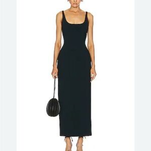 LEO & SAGE RIBBED STRETCHY DRESS BLACK SIZE LARGE NWT